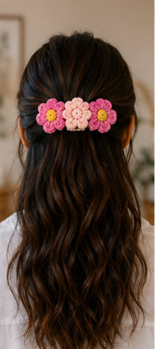 Large Crochet Flower Hair Claw Clip - Image 2