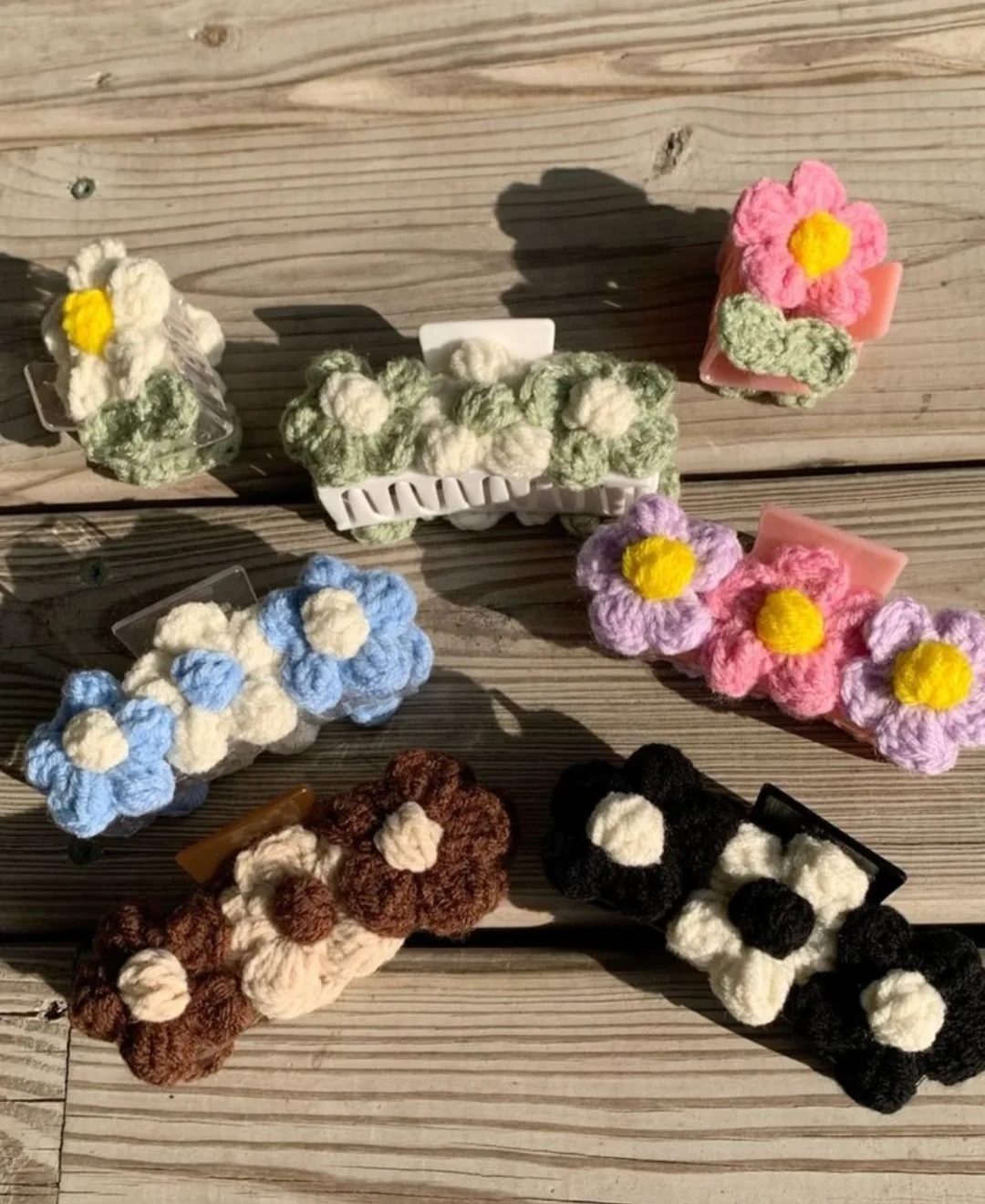 Large Crochet Flower Hair Claw Clip - Image 6